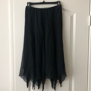 Express Black Handkerchief Hem Skirt 100% Silk